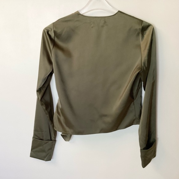 NWT 4th + Reckless Layla Wrap Blouse - Khaki - S - Picture 5 of 8